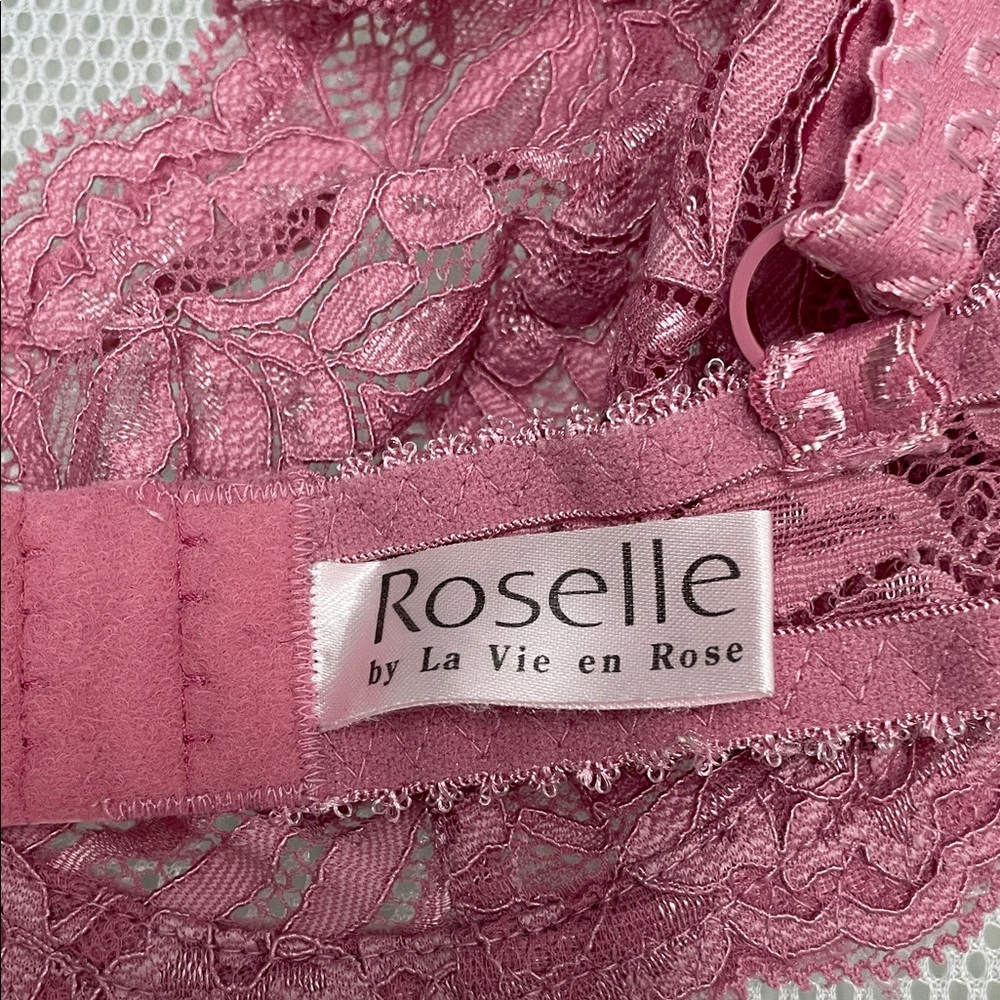 NWOT  Hanky Panky Rose Pink Lace Underwire Bra with Nude Lace Bandeau - Picture 5 of 9